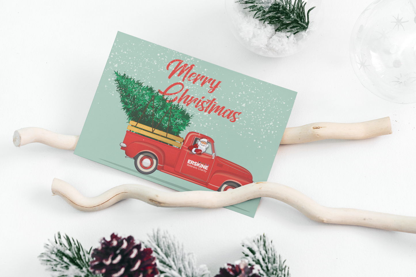 12 x Santas Christmas Tree Christmas Cards