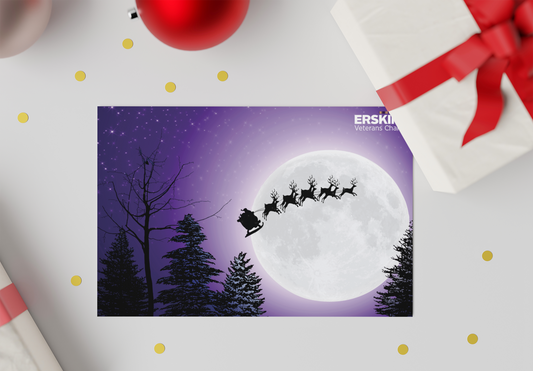 12 x Moonlight Sleigh Christmas Cards